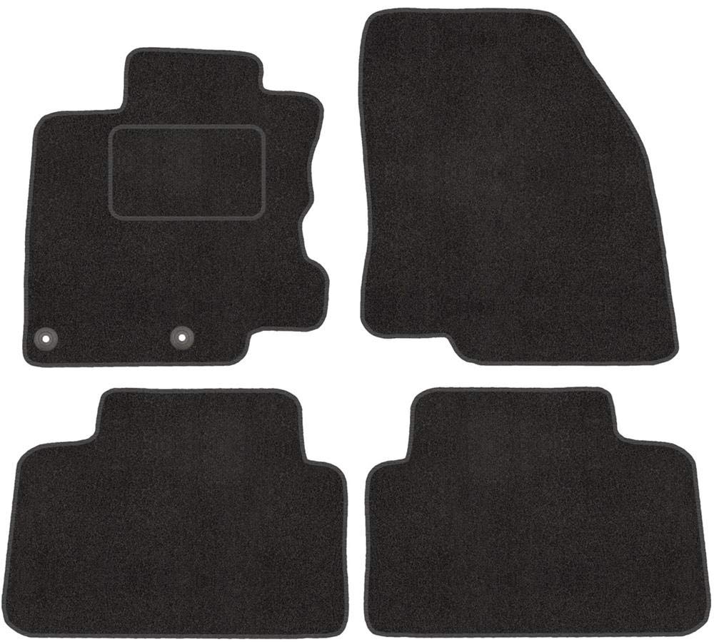 Fussmatten mit Clips 4er Set für Nissan Qashqai 2 II ab 2013 J11 Velours Automatten Vorne, Hinten +