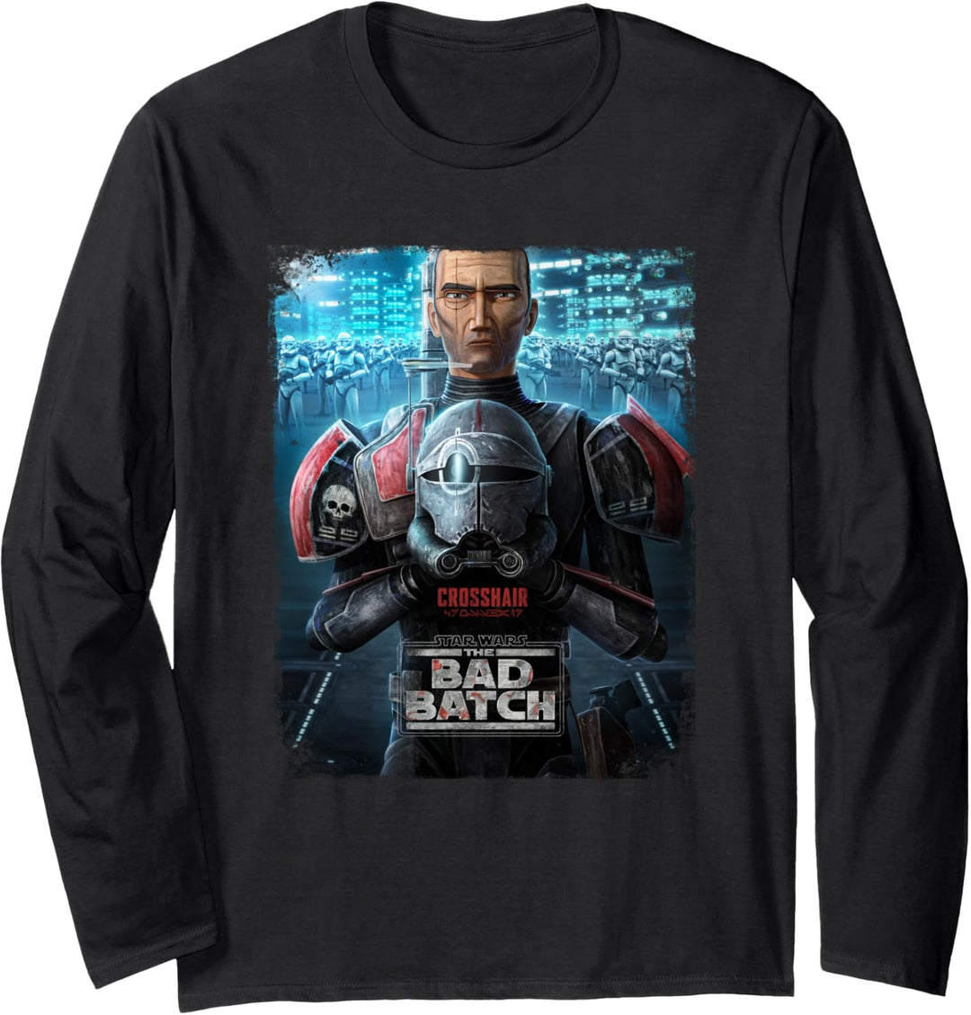 Star Wars The Bad Batch Crosshair Character Poster Langarmshirt
