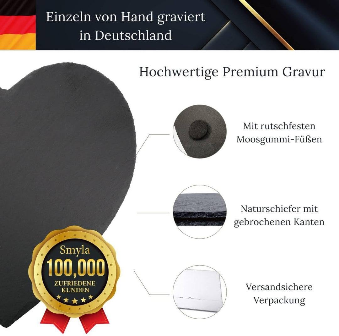 FOTOFOL personalisiertes Schieferherz mit individuellem Druck | Hochwertiges Herz aus Schiefer - 30