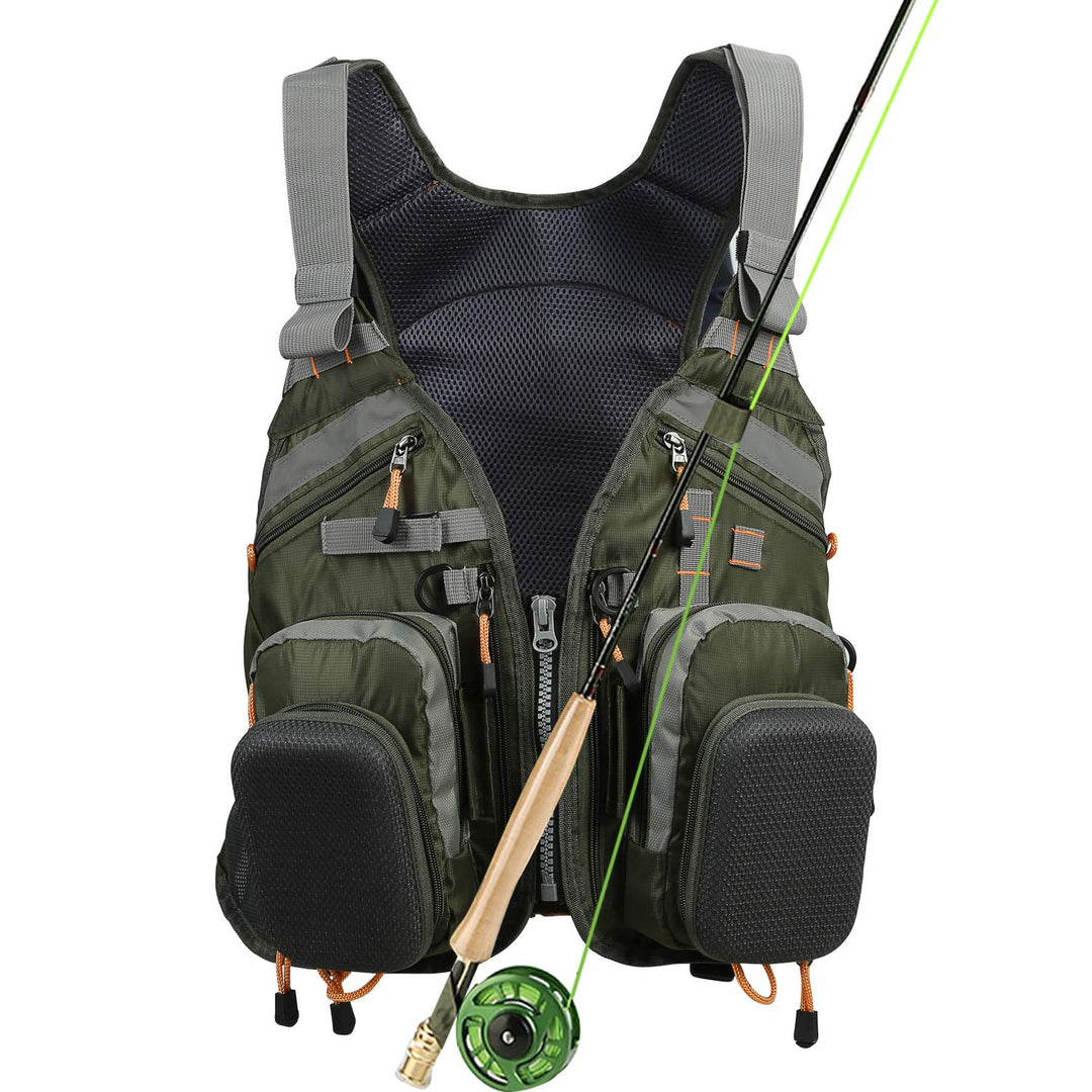 PELLOR Pelllor Angeln Weste Herren, Mehrere Taschen Einstellbare Grösse Mesh Atmungsaktive Weste, An
