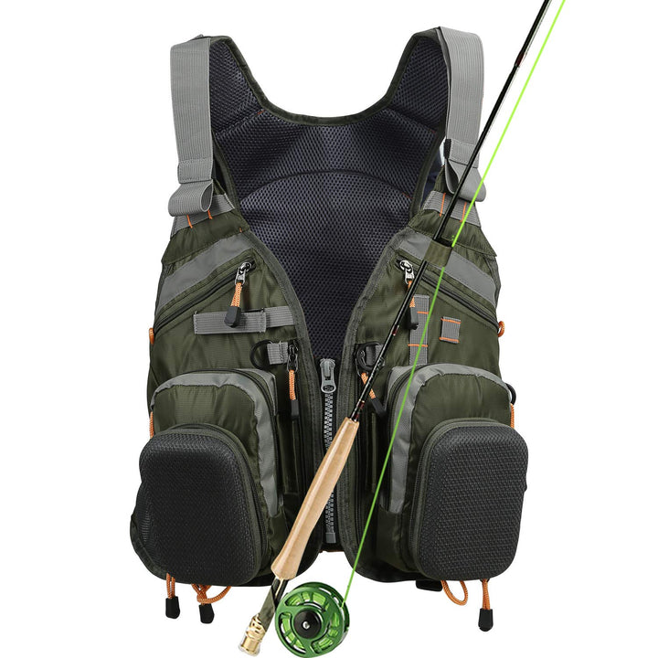 PELLOR Pelllor Angeln Weste Herren, Mehrere Taschen Einstellbare Grösse Mesh Atmungsaktive Weste, An