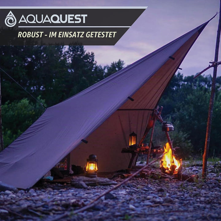 AQUAQUEST Safari wasserdichte Camping-Plane - Leichter Sonnenschutz oder Regenschutz - Wandern, Ruck