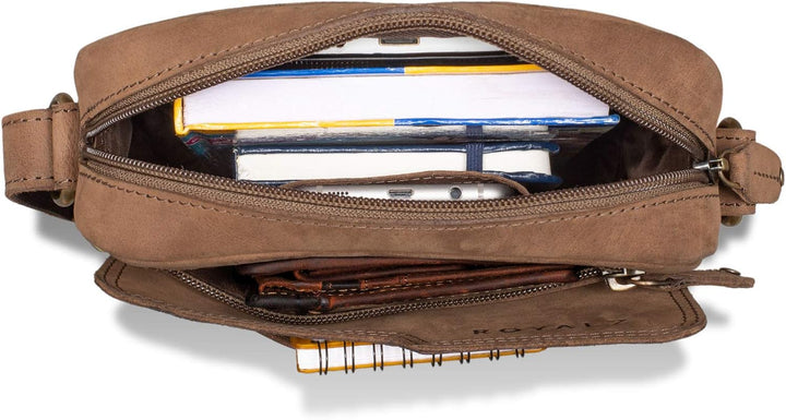 ROYALZ 'Oregon' Leder Umhängetasche Herren Klein Männer Ledertasche Vintage Herrenhandtasche Moderne