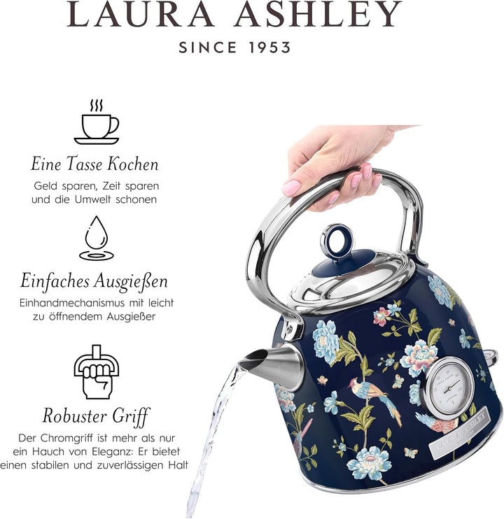 Laura Ashley Toaster und Wasserkocher Set von VQ (Elveden Marine, Elektrischer Wasserkocher und 4-Sc