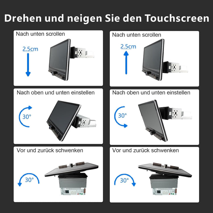 Android 12 Autoradio Wireless CarPlay Android Auto, 10.1 Zoll Bildschirm DAB+ Autoradio 1Din Car Pla