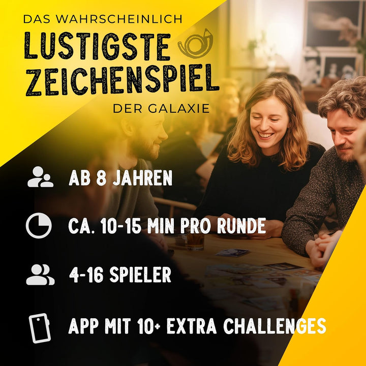 Kritzelpost - Das lustige Zeichenspiel für 4-16 Personen I Partyspiele für Erwachsene wie stille Pos