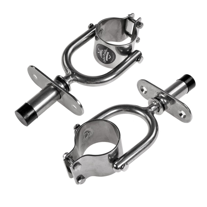 John Paddle Exklusiv Clamp Kugelbuchse Ruderdollen aus Edelstahl mit gerader Buchse (Komplett - 2 Pa
