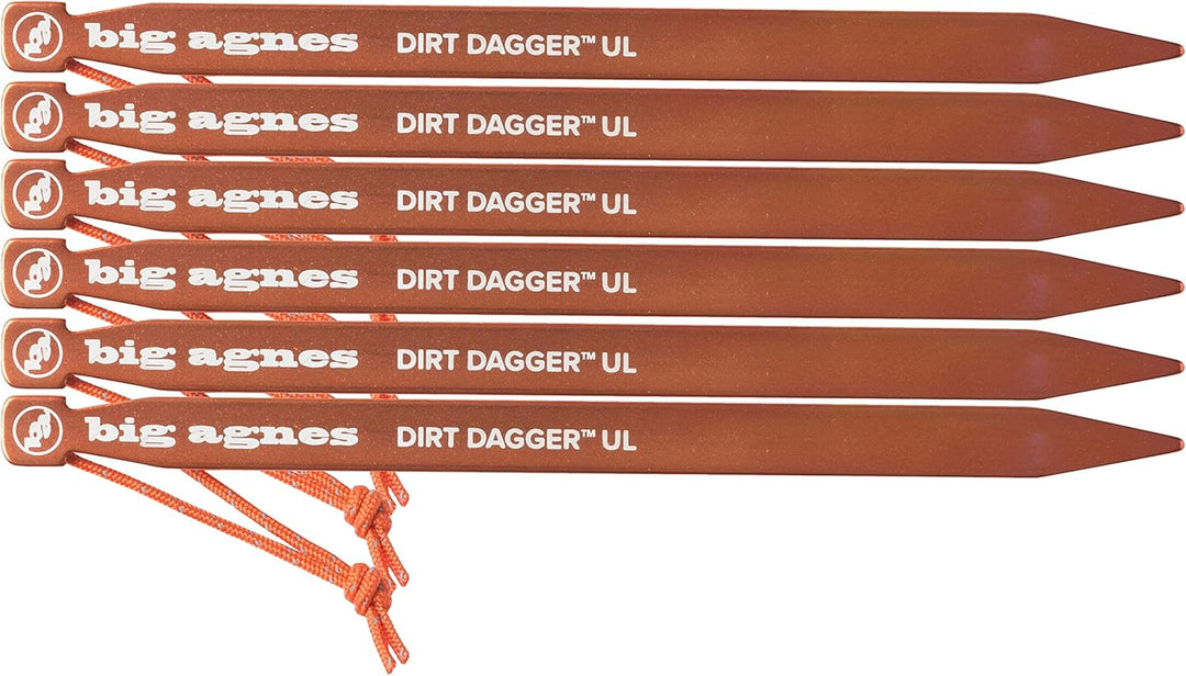 Big Agnes Dirt Dagger UL Zelthering 19cm 6er-Pack 19 cm (7,5 Zoll) (6er-Pack), 19,1 cm (6 Stück)