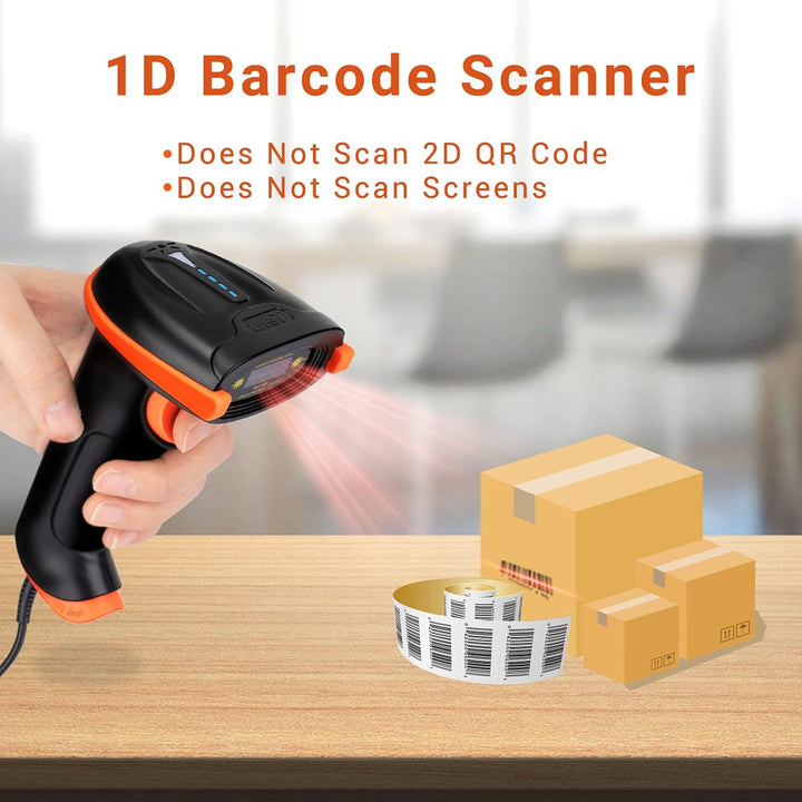Tera Barcode-Scanner 1D Laser USB Wired Kabelgebunden Handheld Barcodescanner Handscanner Lesegerät