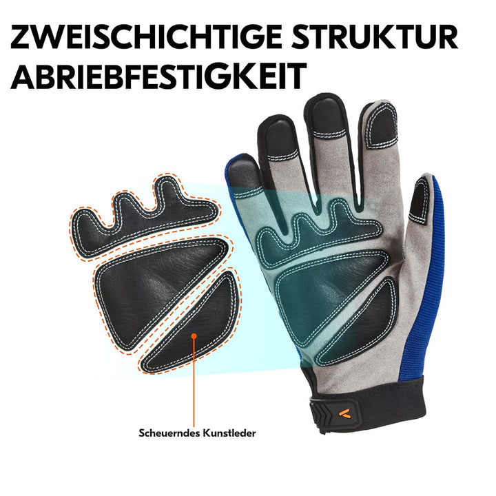 Vgo... 1 Paar Arbeitshandschuhe aus Spandex，Synthetik und Kunstleder, extra Palmenschichten für Lage