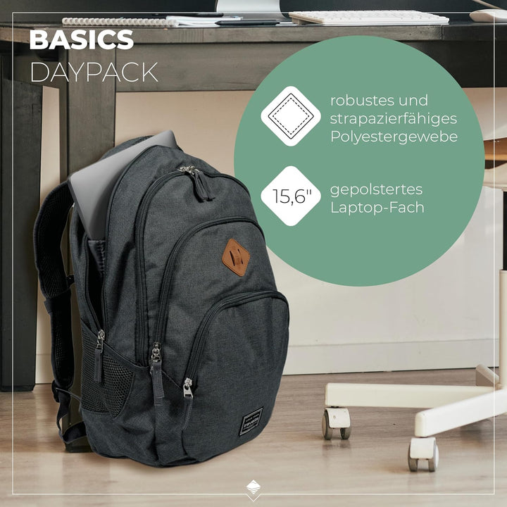 Travelite Rucksack Handgepäck mit Laptop Fach 15,6 Zoll, Gepäck Serie BASICS Daypack Melange: Modisc