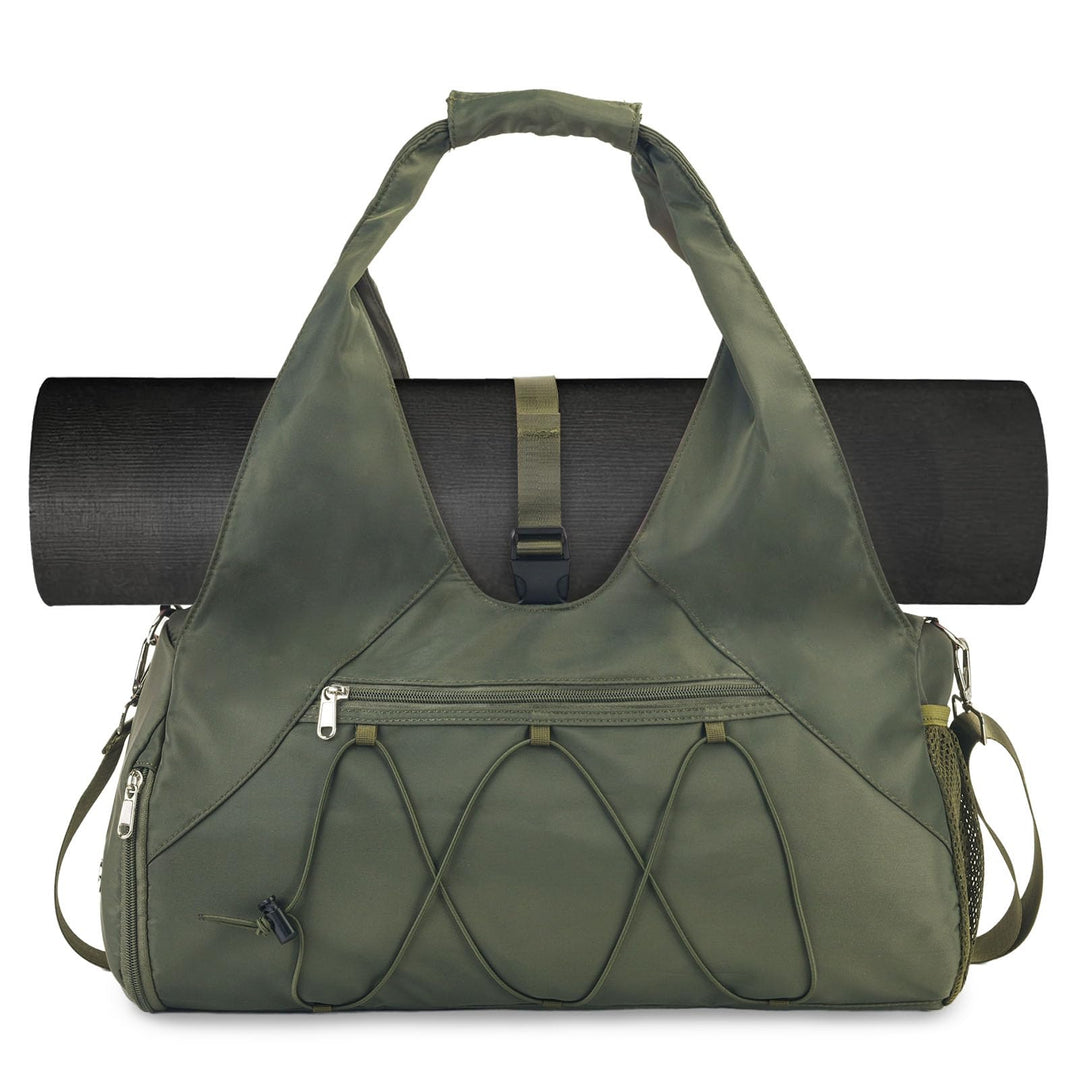 Sporttasche für Damen Yogatasche mit Schuhfach & Nassfach Reisetasche Tragetasche für Yogamatten Fre