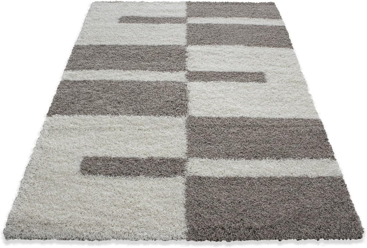 HomebyHome Teppich Rund Shaggy 80 cm Rund - Hochflor Runder Teppich Beige und Creme Extra Weich und