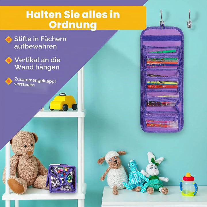 Duftstifte Set mit Mäppchen - Stifte Set für Kinder - Filzstifte mit Früchte Geruch - extra viel Pla