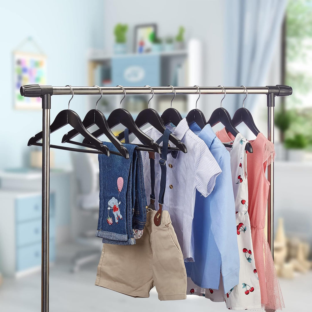 Relaxdays 20er Set Kinderkleiderbügel Holz, Hosenbügel für Jungen & Mädchen, drehbarer Haken, mit St