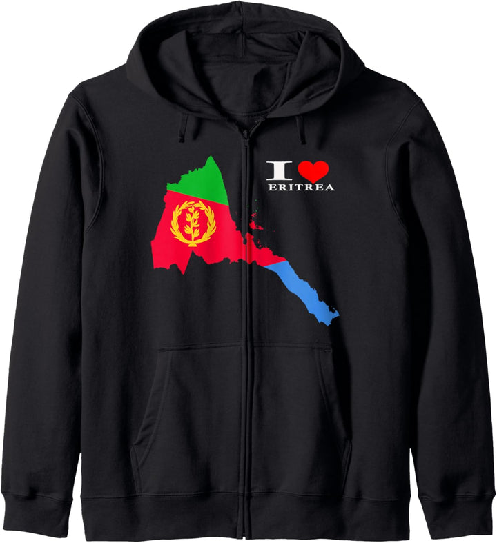 Eritreanische Karte Flagge Kapuzenjacke