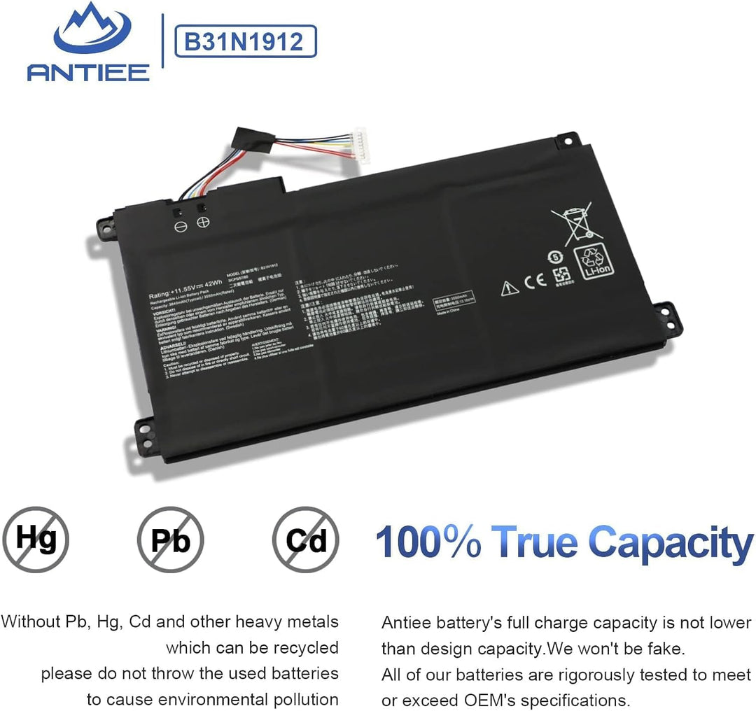 ANTIEE B31N1912 C31N1912Akku Kompatibel mit ASUS VivoBook Go 14 15 E410KA E410MA E510KA E510MA L410M