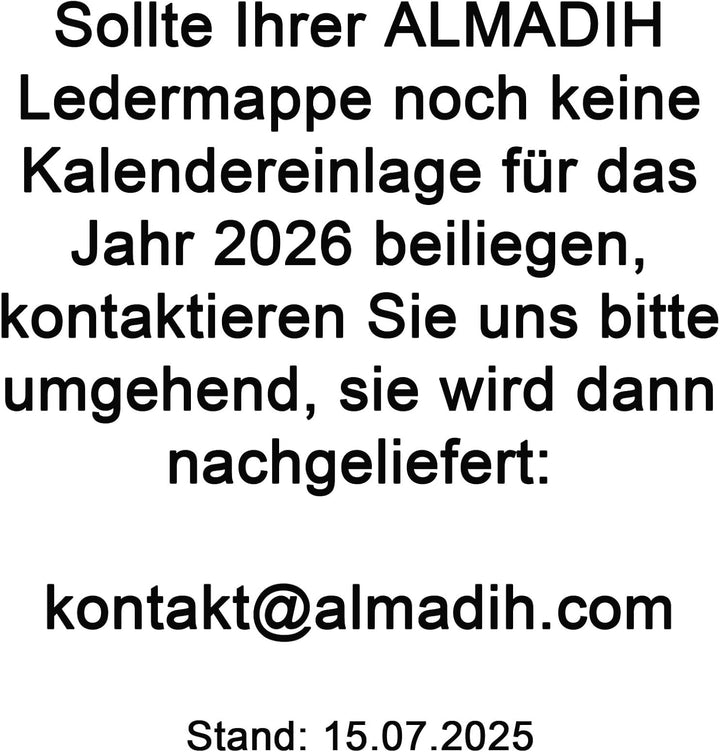 ALMADIH Leder A7 Terminplaner Kalender 2024 Notizblock Premium Rindsleder BD in Geschenkbox Ledermap