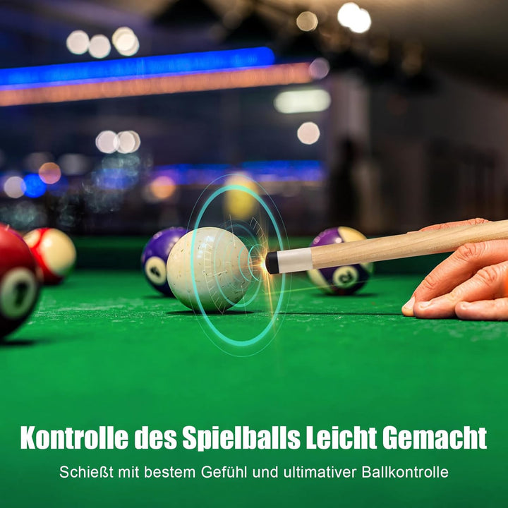 ASMPCUE Pool Queue, 58 Zoll Billard Queue Hardwood Pool Cue 13mm Spitzen für Professionelle Billards