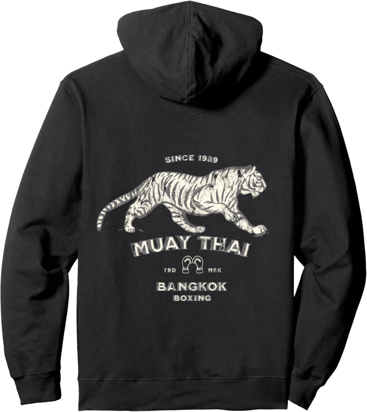 Muay Thai Thaiboxen Retro Vintage Pullover Hoodie