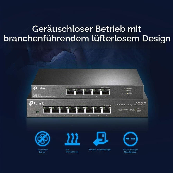 TP-Link TL-SG105-M2 5× 2.5-Gigabit ports Ethernet LAN Switch(Plug-and-Play,Metallgehäuse, QoS, IGMP-