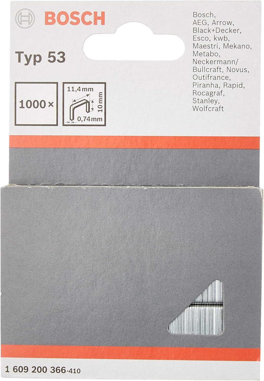 Bosch Professional Handtacker HT 14 (Holz, Klammertyp 53) &amp; Feindrahtklammer Typ 53 (für Textilien,