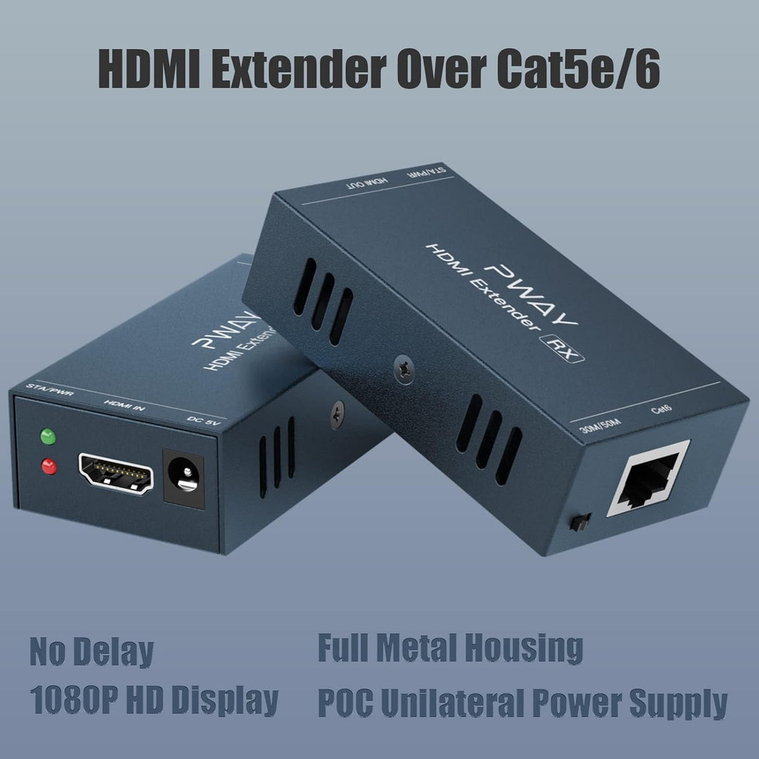 PW-HT202PG HDMI Extender 165ft/50M Cat5e/Cat6 Kable Full HD 1080P Kontrolle der Daten übertragung Ei
