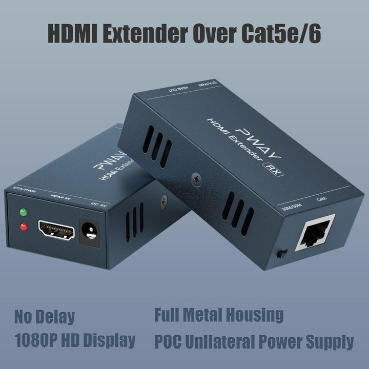 PW-HT202PG HDMI Extender 165ft/50M Cat5e/Cat6 Kable Full HD 1080P Kontrolle der Daten übertragung Ei