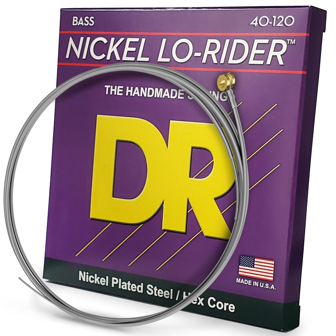 DR Strings NLH540 NICKEL LO-RIDER™ - Nickel Plated Bass Strings: 5-String Light 40-120, Silver NICKE