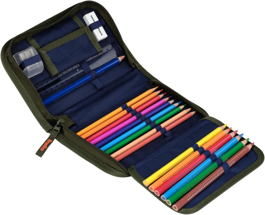 ergobag Federmäppchen Set 22-teilig, Lyra Buntstifte, Stundenplan-Fach, Kleingeld Fach, Lineal Bärla