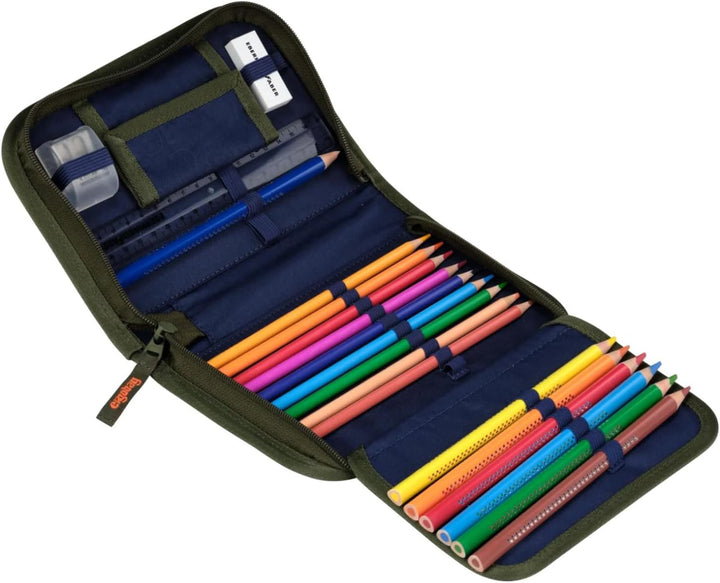 ergobag Federmäppchen Set 22-teilig, Lyra Buntstifte, Stundenplan-Fach, Kleingeld Fach, Lineal Bärla