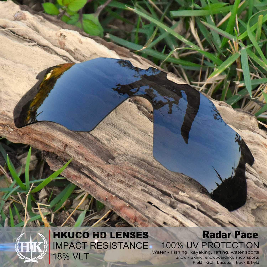 HKUCO verstärken Männer Ersatzgläser für Oakley Radar Pace Schwarz/Emerald Grün Sunglasses
