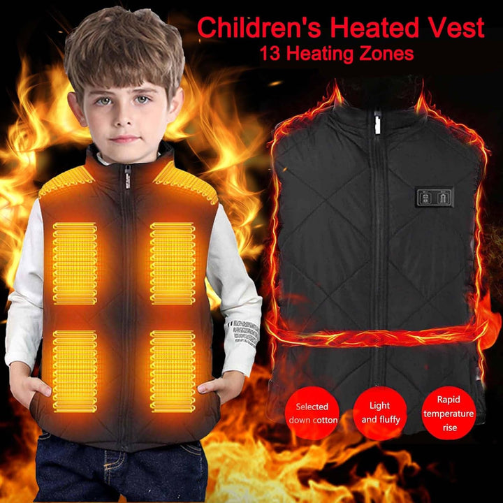 Kinder Beheizte Weste, Beheizbare Jacke Kinder, Junge USB wiederaufladbar Beheizbare Kleidung Winter