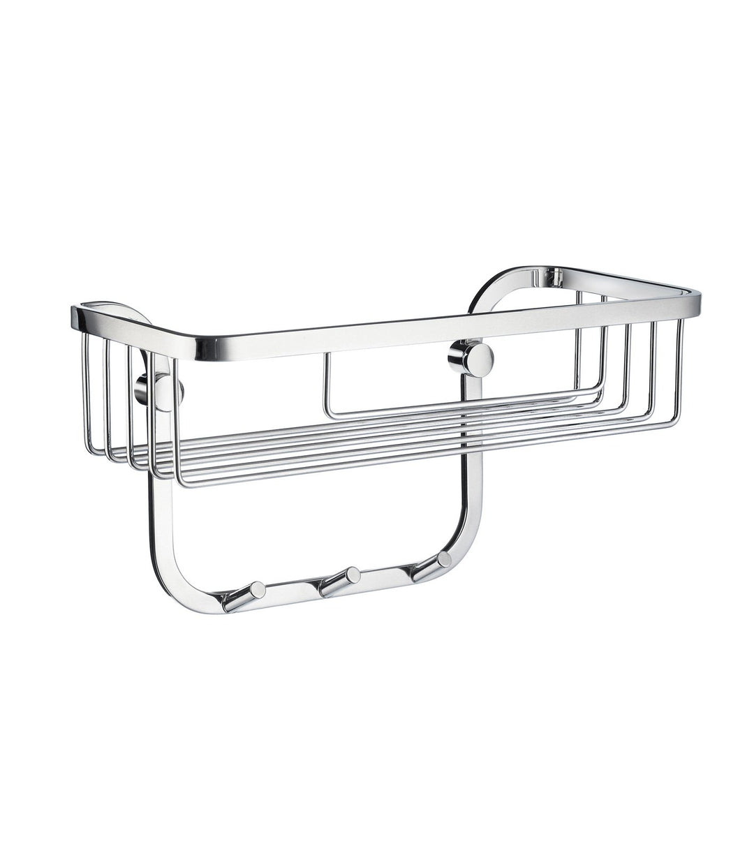 SMEDBO ""Sideline Dusche Korb mit 3 Haken, Silber, 26.2 x 11.5 x 4.3 cm