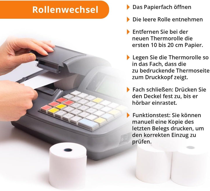 50 Stk. Thermorollen | 57x25x12 mm Ø45mm | Länge: 25 m | BPA frei | für EC Cash Geräte | Thermopapie