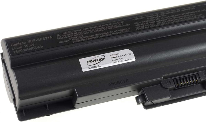 Akku für Sony VAIO VPC-S136FG/B 6600mAh Schwarz, 10,8V, Li-Ion