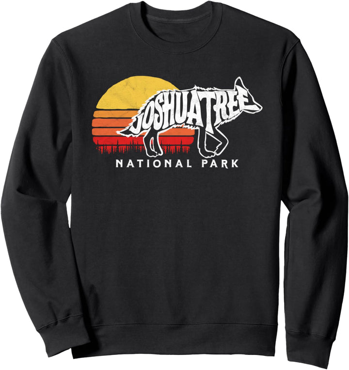 Joshua Tree National Park Vintage Sun &amp; Coyote Graphic Retro Sweatshirt
