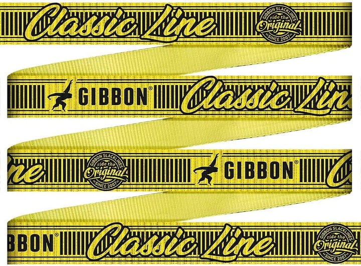 Gibbon Slacklines Slackline Set Gibbon Slacklines Classic, Gelb,15 Meter Komplettset Gelb STANDARD G