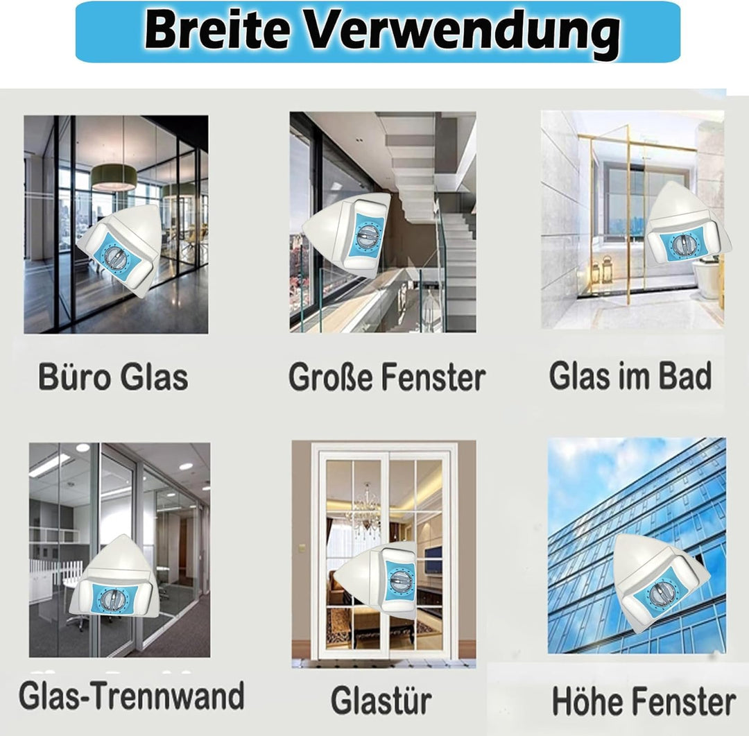 Hooha Magnetische Fensterreiniger Mit 6-Gang Einstellbar,ABS Fensterputzer Magnetisch für Fenster vo