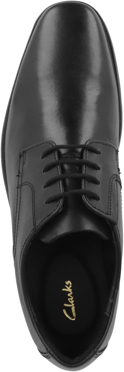 Clarks Herren Howard Walk Oxford 45 EU Schwarzes Dunkelschwarzes Leder, 45 EU Schwarzes Dunkelschwar