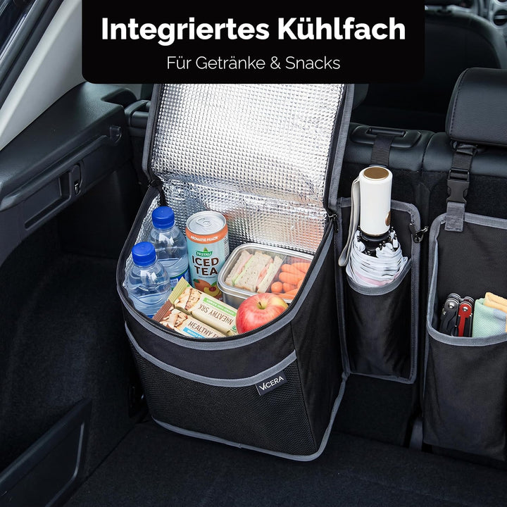 Vicera Auto Kofferraum Organizer mit Klett • Kofferraumtasche mit teilbaren Modulen und integrierter