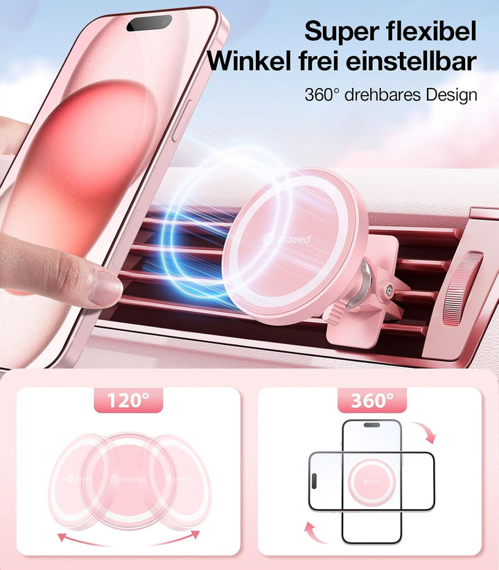 VICSEED Handyhalterung Auto Magnet Lüftung für Magsafe Autohalterung [Starker Magnet mit 20 xN55] Ma