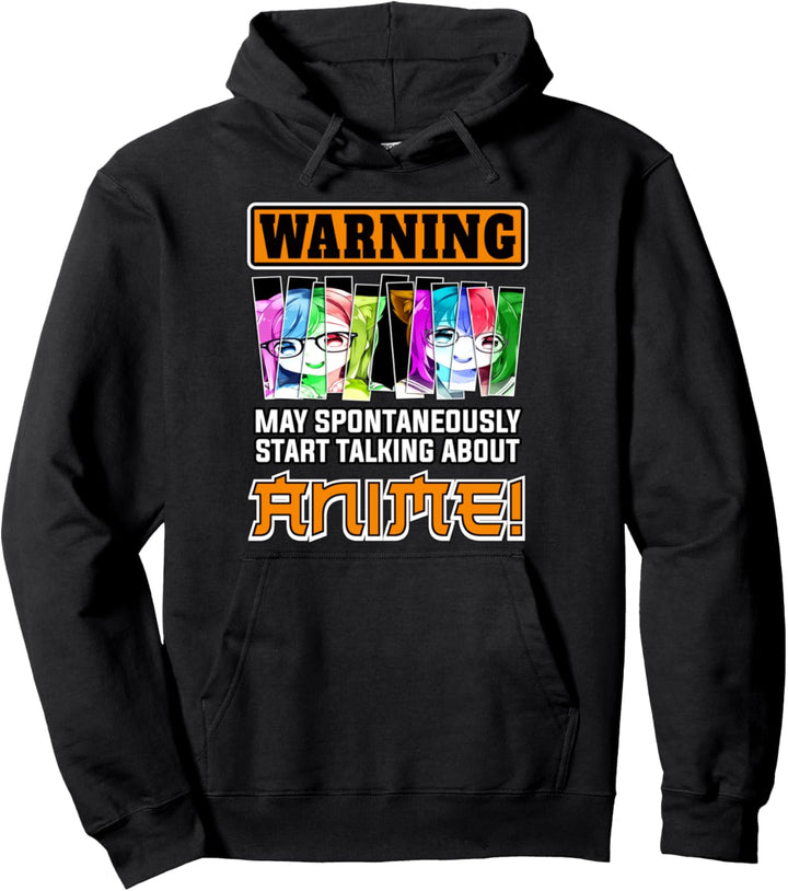 Warning May Spontaneously Start Talking About Anime Cat Ears Pullover Hoodie