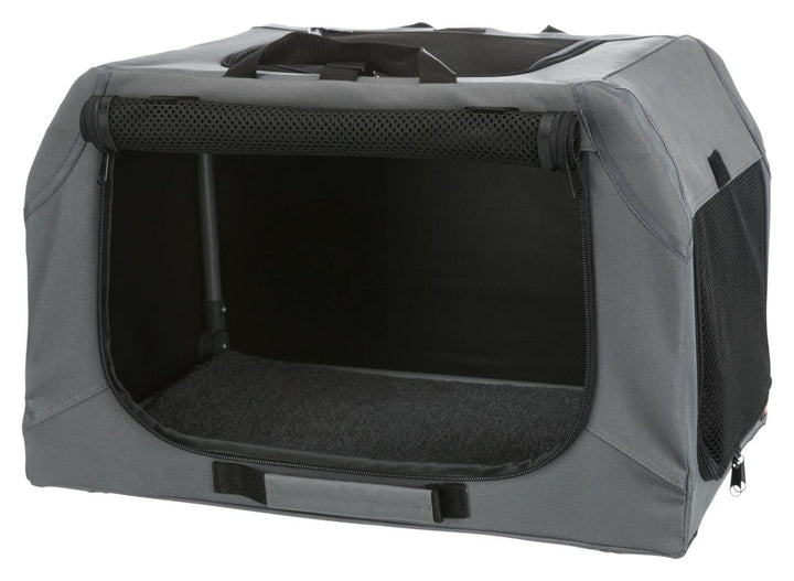 Trixie soft kennel easy reisbench grijs (71X51X49