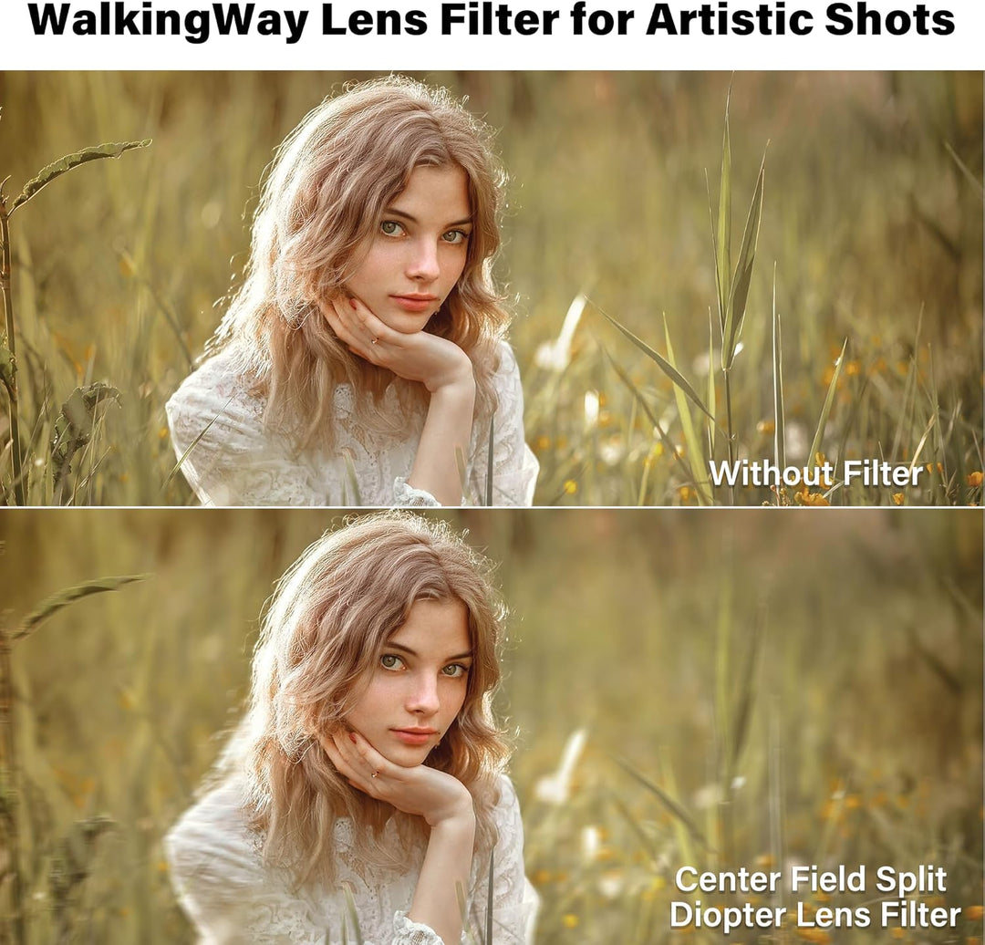 WalkingWay Center Field Split-Dioptrien Prismenfilter 49mm K9 Optikglas mit Unschärfe- und Wiederhol