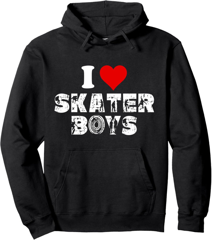 I Love Skater Boys Shirt,Skateboarding Shirts for Women,Teen Pullover Hoodie