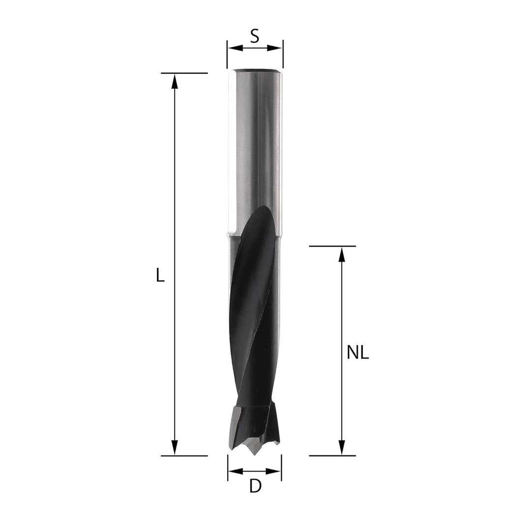ENT 22362 Dübelbohrer HW, Schaft (S) 10 mm, Durchmesser (D) 6 mm, NL 35 mm, SL 30 mm, L 70 mm, Recht