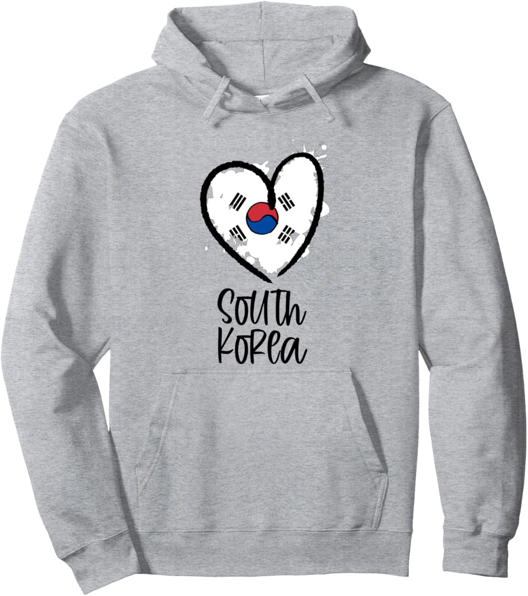 South Korea Heart Line Artwork Cool Asia Minimal Korean Gift Pullover Hoodie
