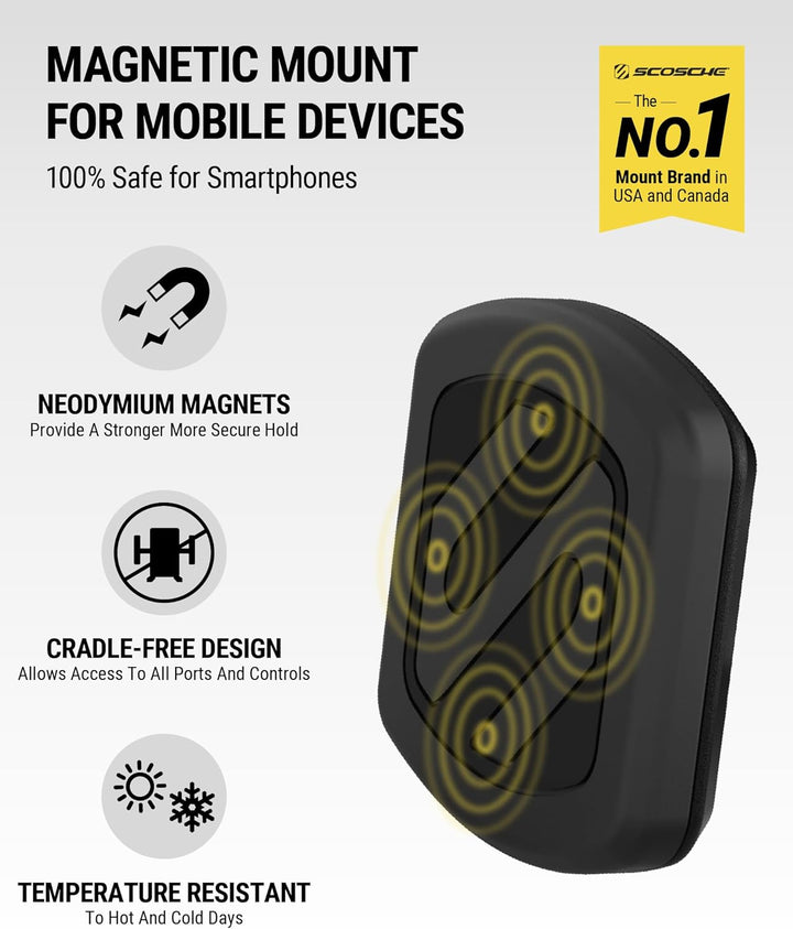 Scosche MAGKIT MagicMount Magnethalterung für Mobile Geräte, schwarz, 2 Stück Dash, Dash