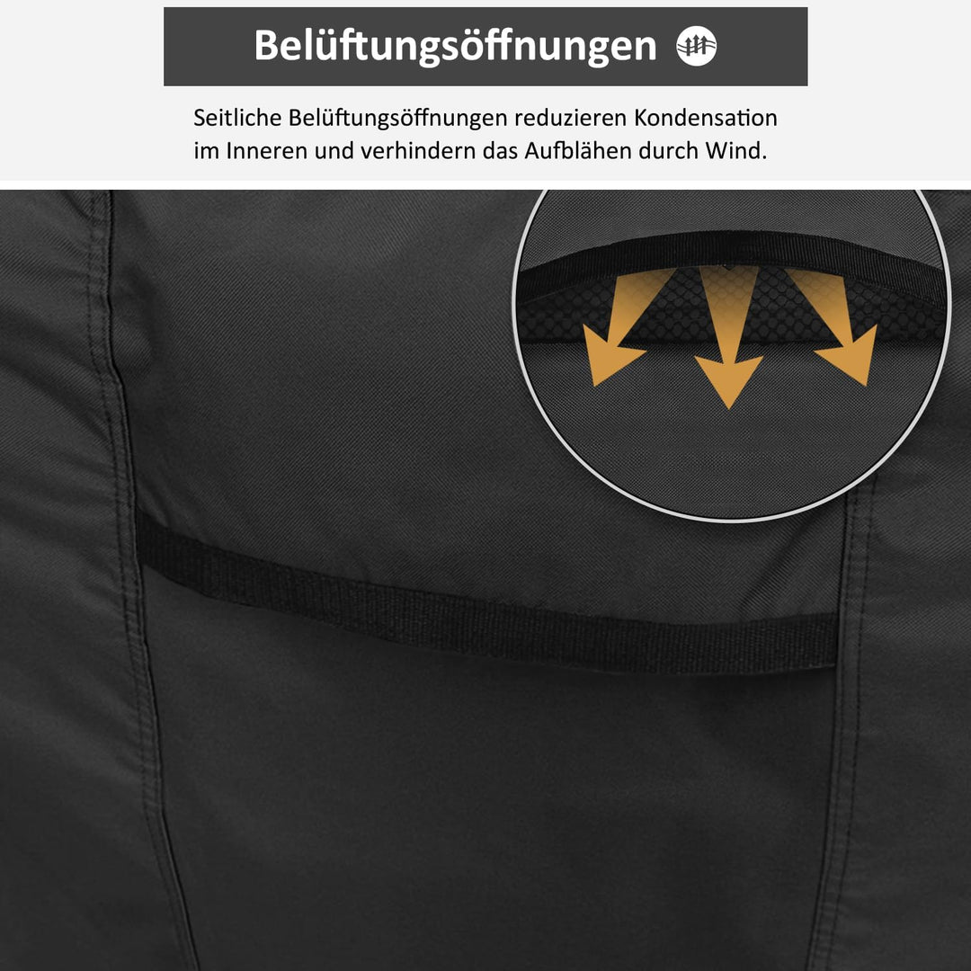 Dokon Rechteckig Gartenmöbel Abdeckung mit Seitlicher Spanngurt, Wasserdicht, Winddicht, UV-beständi